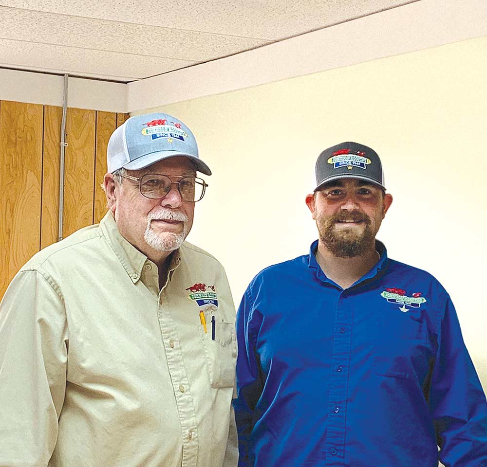 Jerry Allen (left) mentors Tanner Davis (right)